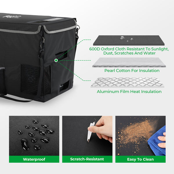 F40C4TMP 28L 車載冷蔵庫 バッグ 保冷 持ち運び 汎用 収納 防滴 ベルト付き(日本)