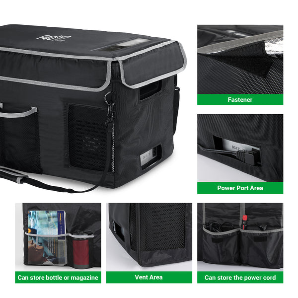 F40C4TMP 28L 車載冷蔵庫 バッグ 保冷 持ち運び 汎用 収納 防滴 ベルト付き(日本)