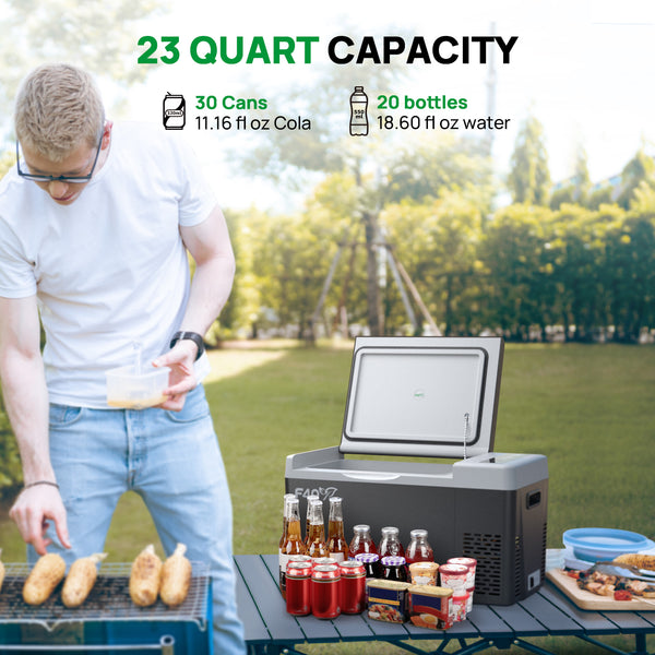 Sell on Amazon: 23 Quart(22L) Portable Car Refrigerator and Insulated Protective Cover Bag