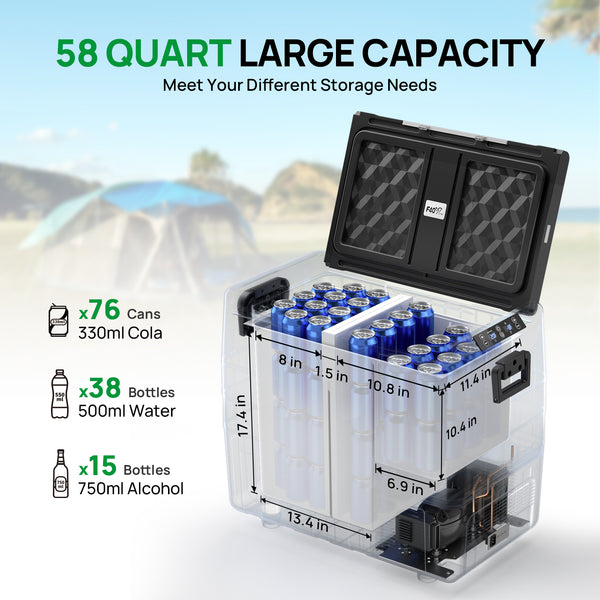 Sell on Amazon: 58 Quart(55L) Portable Car Refrigerator(Temperature adjustable -4℉~50℉) US