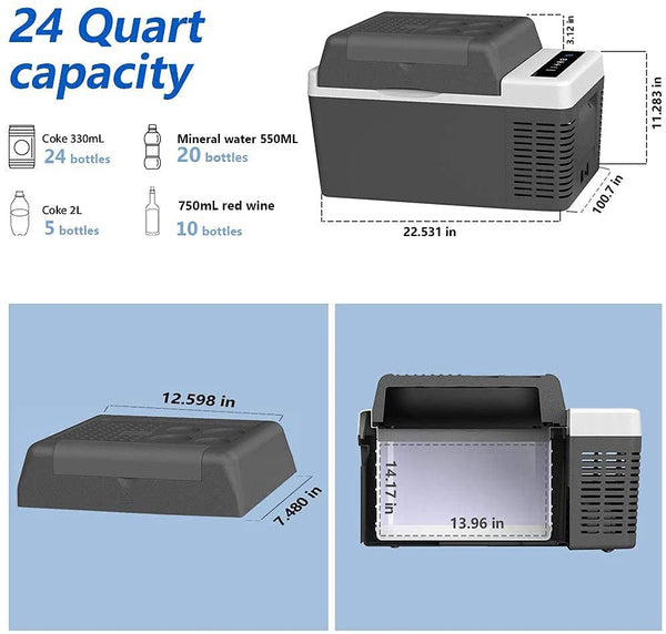 24 Quart (23L) Portable Car Freezer and Power Station